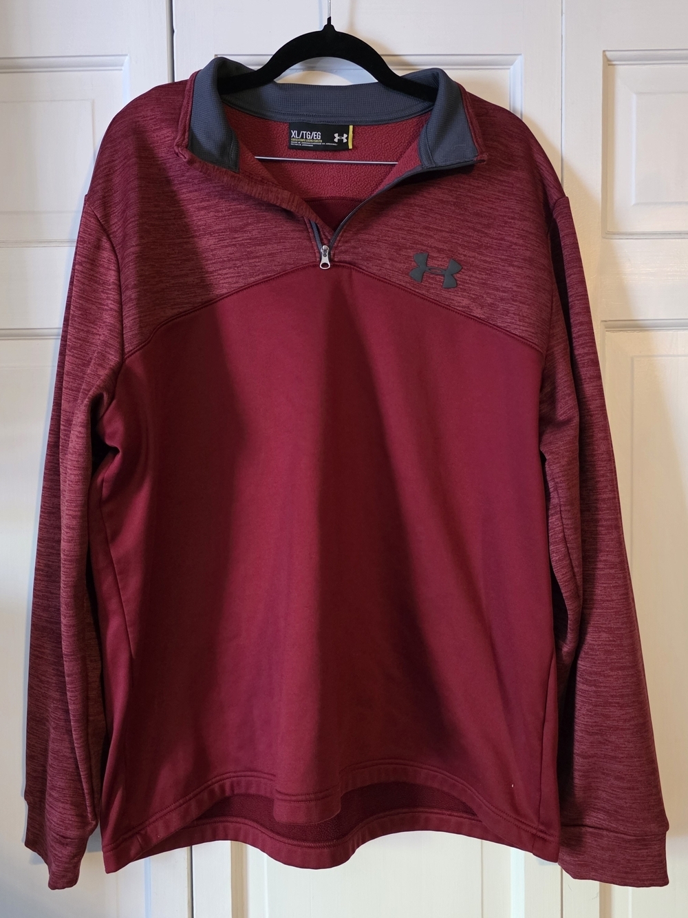 Under Armour ColdGear Quarter Zip Pullover Sweater XL Burgundy Athletic